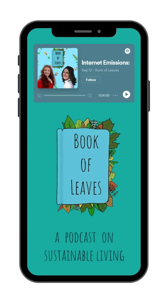 mobile phone mock-up of book of leaves website